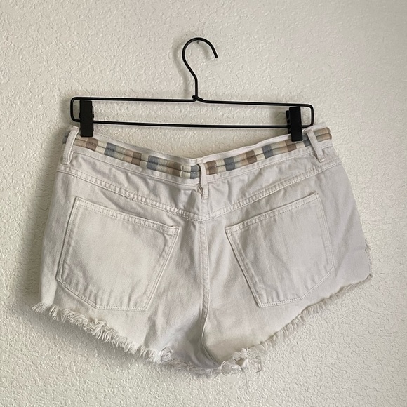 Free People Eliot Embroidered Denim Shorts 29 Ivory - Picture 4 of 9